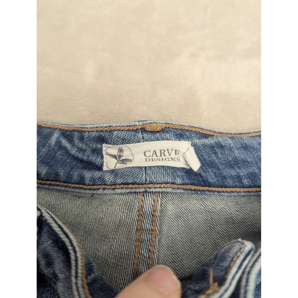 Carve Designs Bootcut Jeans Womens 2 Blue Medium Wash Organic Distressed Denim - Picture 2 of 14